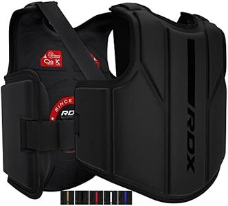 RDX Boxing Body Protector, MMA Kickboxing Muay Thai Boxing Chest Guard, Sparring Training Heavy Punching, Kara Adjustable Strike Shield, Martial Arts Upper Body Ribs Protection Pad, Taekwondo Vest