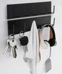 2Pcs Magnetic Key Holder Wall Mount, Magnetic Key Rack Hanger With 6 Hooks For Metal Front Door, Magnetic Utensil Holder For Fridge, Strong Magnet Hanger Hook For Hanging Purse Kitchen Grill Tool Coat