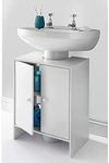 AJ Fantastic Modern White Under Sink Bathroom Storage Cabinet Cupboard Vanity Unit Undersink W48 x H60 x D30cm (Approx.) - White