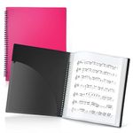 CRANBURY Sheet Music Folder 8.5x11 - Dual Use Music Holder (Pink), Store inside 24 Protective Sleeves or Write on Exposed Pages Outside Sleeves, 8.5 x 11 Spiral Notebook Binder Organizer, Lay Flat