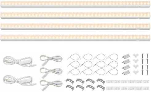 Barrina T5 Grow Lights for Indoor Plants Full Spectrum, 2ft 40W (4 x 10W, 250W Equivalent), LED Grow Light Bulbs, Plant Lights for Indoor Plants, Greenhouse, Yellow, 4-Pack