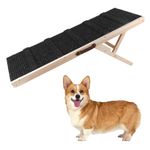 Lynndia Dog Ramp, Wooden Adjustable Pet Ramp for All Dogs and Cats, 38” Long Ramps with 7 Height from 12” to 22”, Non-Slip Folding Dog Car Ramps for SUV, Bed, Couch, HM-9003