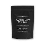 Life of Spice Kansas City Rib Rub | Superb American BBQ Rub for Meat, Fish and Veg | 60g Pack with Recipe Card | Paprika, Garlic, Mustard and Ancho | Great Barbecue Rub for Pulled Pork & Ribs