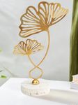 TIED RIBBONS Decorative Metal Leaf Table Decor Showpiece (Gold, 24.1 cm x 7.6 cm) for Home Decor Living Room Bedroom Office Centerpiece Bookshelf Desk Gifting Decoration Items