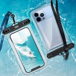 YOSH IPX8 Floatable Waterproof Phone Pouch, 2-Pack Floating Waterproof Phone Case Dry Bag for Swimming with Adjustable Lanyard for iPhone 15 14 Plus 13 12 11 Pro Max Samsung S23 S22 S21 A14 up to 7.5"