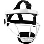 Dinictis Softball Face Mask, with Wide Field Vision, Lightweight and Comfortable, Suit for All Ages - Durable and Safety Fielder Head Guard- White-Youth(M)