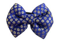 For The Fur Kids Traditional Dog Bow Tie for Diwali, Festivals, Weddings (Multi-coloured) (Purple Dots)