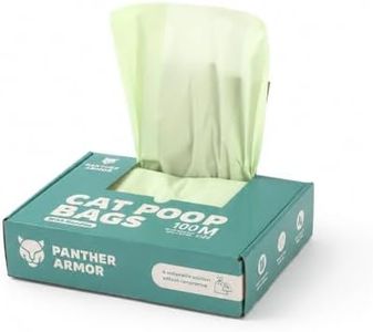 Panther Armor Litter Bags - Unscented Compostable Cat Poop Bags Cat- Kitty Leak Proof Box Trash, Odor Proof Litter Disposal Bags