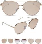 DIFF Dash Oversized Aviator Sunglasses for Women UV400 Protection, Gold + Honey Crystal Flash