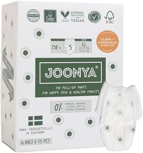 Joonya Pull-Up Pants Baby Diapers, Size 5 XL (24-37 lb) - 6 Bags of 23 (138) - Non Toxic, Eco-Friendly, High Absorbency, Overnight Use, Ultra Slim & Soft - Made in Denmark