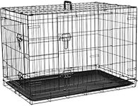 Cardys Dog Crate Medium Size Dog Puppy Pet Cage with 2 Doors Easy Clean Removable Plastic Tray Folding Metal Training Crate 30 inch (Medium 30")