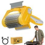 HenHot Electric Grill Brush, High-Torque BBQ Grill Cleaner for Deep Cleaning - Detachable Stainless Steel Head & Built-in Scraper, Cordless 4000mAh, 450RPM Motor, Effort-Saving Roller, LED Light