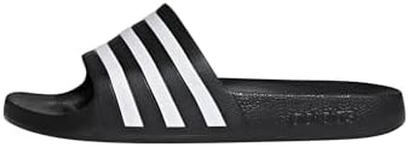 adidas Unisex-Adult Adilette Aqua, Core Black/White/Core Black, 4