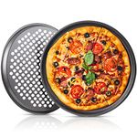 Swiftaza 2 x Pizza Tray Non Stick Perforated Pan 33cm 13" for Crispy & Bubbly Crust