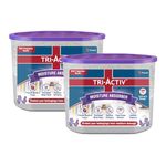 Tri-Activ Moisture Absorbers | Dehumidifier For Wardrobe, Closet, Shoe Rack | Absorption Capacity upto 600ml Each | Prevent Mould & Fungus, Reduce Allergens And Eliminate Odour | Lavender | Pack Of 2