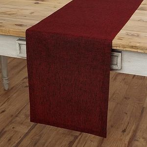 Solino Home Linen Red Garnet Table Runner 156 Inches Long - Athena, 100% Pure Linen 14 x 156 Inch Table Runner for 4th of July