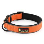 Plutus Pet Tactical Dog Collar, Reflective, Adjustable Heavy Duty Dog Collar, Soft Padded and Comfortable, for Small Medium and Large Dogs (Orange, M)