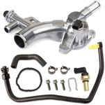 MITZONE Upgraded Aluminum Coolant Housing Water Outlet Compatible with 2011-2020 Chevrolet Cruze Sonic Trax Volt Buick Encore 1.4L with Inlet Hose and Oil Cooler Hose Replace 25193922 902-846