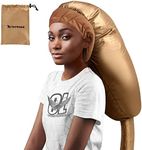 TEPENAR Bonnet Hair Dryer Attachment: Upgraded Extra Large Adjustable Hair Dryer Cap - Easy to Use for Natural Curly Textured Hair Care Styling Fast Drying - Gold