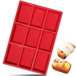 webake Mini Loaf Tin Silicone Bread Tins Baking Moulds for Mini Cake, Bread, Meatloaf, Cornbread, Brownie, Muffin, Rectangle Soap Bar, 31.5 x 21 x 3 cm