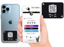 Phone Dot Digital Business Card for Back of Phone - Instantly Share Any Info- Compatible iPhone & Android - Features NFC Tap & QR Scan-No Apps or Paid Subscription (Black - MINICARD)