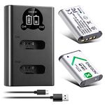 ENEGON NP-BX1 Battery (1300mAh 2-Pack) and LCD Charger Kit Compatible with Sony NP-BX1 and Sony ZV-1, Cyber-Shot DSC-RX100, DSC-RX100 II/III/M4/M5/M6/M7/Ⅳ/Ⅴ/Ⅵ/Ⅶ/VA, DSC-RX100M II, HDR-CX405