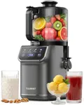 TUUMIIST 3-in-1 Cold Press Juicer Machine, Smart Touch Masticating Juicers for Whole Fruit & Vegetable, 6.5" Wide Chute Slow Juicer for Nut Milk & Sorbet, High Yield, Easy Clean (Gun Grey)