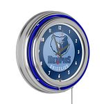 NBA Memphis Grizzlies Chrome Double Ring Neon Clock, 14"