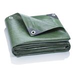 GardenMate 3x4m / 10ftx13ft Tarpaulin Waterproof Heavy Duty - Green tarp Sheet - Premium Quality Cover Made of 200gram/square metre Tarpaulin