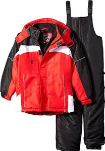 Rothschild Boys' Ski Jacket and Snowbib Snowsuit Set, Vestee Red, 8