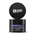 Beardo PurpleX Teeth Whitening Powder, 50g | Stain Removal and Teeth Whitening Solution | Enamel Safe | Prevents Bad Breath | With Papain and Bromelain Enzymes for Stain removal | Peroxide Free