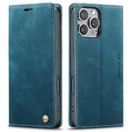 QLTYPRI for iPhone 16 Pro Max 6.9 inch Case, Vintage PU Leather Wallet Case Card Slot Kickstand Magnetic Closure Shockproof Folio Flip Book Case Cover for iPhone 16 Pro Max -Blue