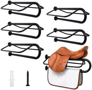 6 Pack Wall Mounted Saddle Racks with Pad Bar, Heavy Duty Saddle Pad Rack