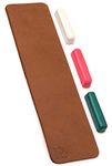 BeaverCraft LS7P03 Leather Strop for Knives Sharpening Stropping kit with 3 Polishing Compound 12 x 3 in Double Sided Knife Strop