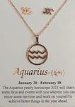 Glamlife Stylish Anti Tarnish Zodiac Pendants with chain for Girls & Women (Aquarius)