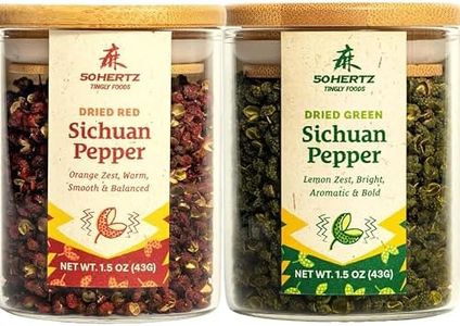 50Hertz Green Sichuan Peppers Set (Szechuan Peppercorn), Seed-Free & Single-Origin (43g) Floral Aroma, Citrus Zest, and Numbing Sensation No Additives Perfect for Salads, Seafood, Cocktails & More