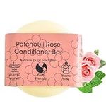 Patchouli Rose Hair Conditioner Bar, Natural Hair Care Bar for Frizzy Hair, Vegan Hair Bars, Plastic-Free, No Chemicals & Preservatives, Up to 80 Washes, 60g - The Natural Spa