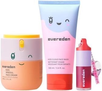 Evereden Happy Morning DUO & Kids Lip Gloss | Kids Skin Care Cloud Face Wash + SPF 20 Mineral Face Cream & Kids Tinted Non Toxic Lip Gloss| Easy-to-Use Skincare for Kids