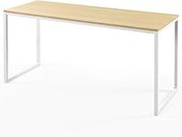 Zinus Jennifer Desk Table 160x61x73 cm - Metal and Wood Office Desk - Multipurpose table - Natural Brown and White