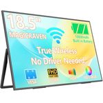Wireless Portable Monitor 18.5 Inch 1080P FHD Laptop Screen Extender Support Mirroring with 10000mAh Battery, Travel Monitor for Laptop, MAC, Phone, PS5, Phone