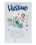 UK Greetings Birthday Card for Husband - Funny Cartoon Design, 149mm x 229mm