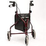 Drive Devilbiss Lightweight Aluminium Tri-Walker with Vinyl Bag, Red