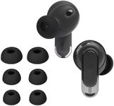 kwmobile 6X Replacement Ear Tips Compatible with JBL Tour Pro 2 - Silicone Tips for Earphones - Black