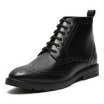 LOUIS STITCH Chukka Boots for Men | High Ankle Leather Boots | Formal Office & Business Wear | Versatile Hiking and Casual Shoes | Stylish and Durable Formal for Men Size-UK09 Black (BT-WBNDCKBG)