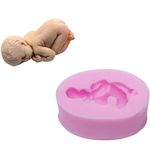 Skytail Big Sleeping Baby Silicone Mould Fondant Mould Marzipan Gumpaste Sugarpaste Mold for Cake Decorating Cupcakes Decoration Baking Tool, Baby Shower Mould Modeling Tool 7.5 * 5.6 cm