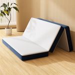 DEWINNER Folding Mattress Double, 135x190x15cm, 15 cm Foam Foldable Mattress, Guest Folding Mattress with Machine-washable Cover, Foldable in Three, Floor Mattress with handle for Travel, Camping