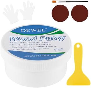 DEWEL Wood Putty Filler - Black, Paintable, Stainable, Sandable - Furniture Repair Kit for Holes, Hardwood Floor, Door