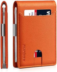 RUNBOX Slim Wallets for Men - Leather Money Clip Mens Wallet - RFID Blocking Front Pocket Bifold Wallet - Thin Credit Card Holder with Gift Box