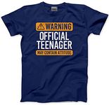 Warning Official Teenager - Kids T-Shirt - Teen 13 Years Old 13th Birthday 12-13 Years Navy