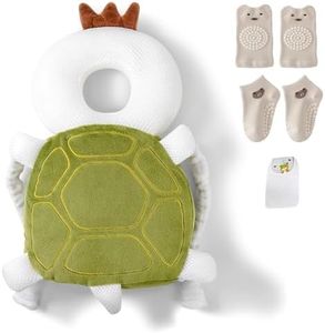Baby Head Protector Backpack, Toddler Baby Head Protection Backpack with Baby Knee Pads Alarm Function for Walking & Crawling, Soft, Breathable and Wearing Safety Baby Head Protector - Turtle